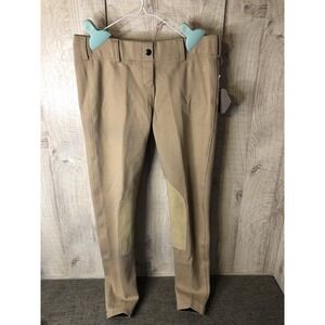 Horze Womens Equestrian Riding Breeches Tan Beige Knee Patch Pants USA 26